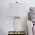 24" Ivory Metal Table Lamp With White Drum Shade