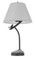 33" Charcoal Metal Table Lamp With Gray Empire Shade