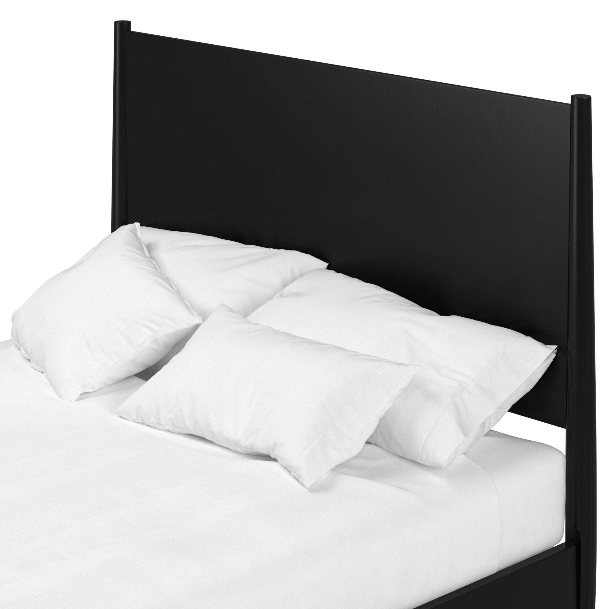 Black Solid and Manufactured Wood California King Bed