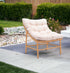 29" Beige and Natural Metal Indoor Outdoor Accent Chair with Beige Cushion