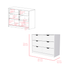 42" White Four Drawer Dresser