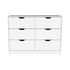 42" White Four Drawer Dresser