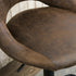 Set of Two 32" Brown And Black Faux Leather And Steel Swivel Low Back Adjustable Height Bar Chairs