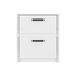 19" White Two Drawer Faux Wood Nightstand