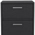 19" Black Two Drawer Faux Wood Nightstand