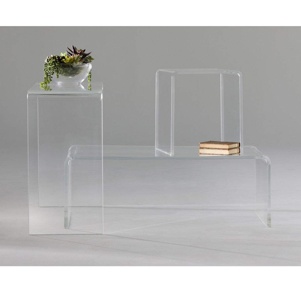 18" Clear Plastic / Acrylic Square End Table