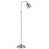 62" Nickel Adjustable Traditional Shaped Floor Lamp With Nickel Dome Shade