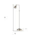 62" Nickel Adjustable Traditional Shaped Floor Lamp With Nickel Dome Shade