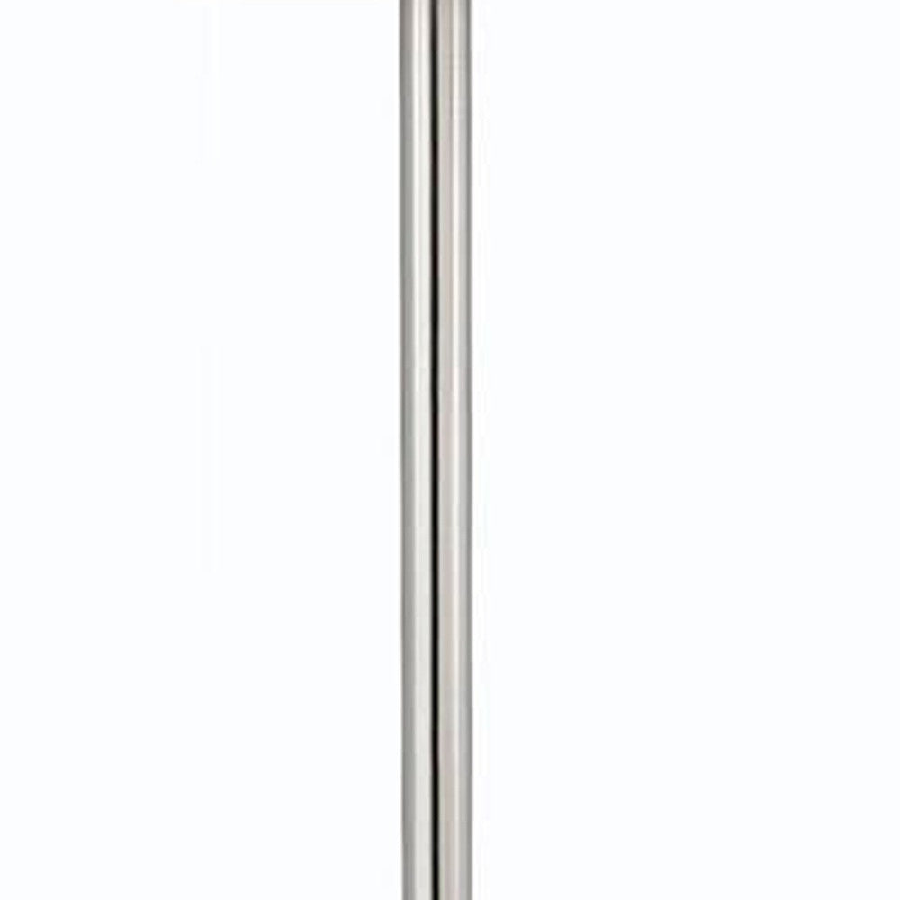 60" Nickel Tray Table Floor Lamp With White Transparent Glass Square Shade