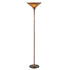 70" Rusted Torchiere Floor Lamp With Rust Frosted Glass Dome Shade