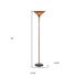 70" Rusted Torchiere Floor Lamp With Rust Frosted Glass Dome Shade