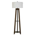 65" Brown Tripod Floor Lamp With White Rectangular Shade