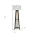 65" Brown Tripod Floor Lamp With White Rectangular Shade