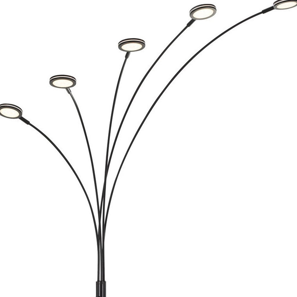 72" Bronze Five Light Led Arc Floor Lamp