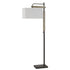 64" Bronze Traditional Shaped Floor Lamp With White Rectangular Shade