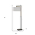 64" Bronze Traditional Shaped Floor Lamp With White Rectangular Shade