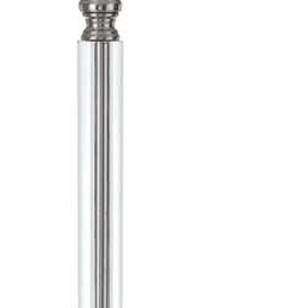 60" Nickel Traditional Shaped Floor Lamp With White Square Shade