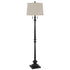 63" Rusted Two Light Traditional Shaped Floor Lamp With Beige Square Shade