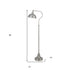 60" Nickel Traditional Shaped Floor Lamp With Nickel Dome Shade