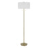 64" Brass Two Light Traditional Shaped Floor Lamp With White Rectangular Shade