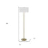 64" Brass Two Light Traditional Shaped Floor Lamp With White Rectangular Shade