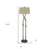 55" Black Traditional Shaped Floor Lamp With Tan Rectangular Shade