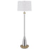 61" Chrome Traditional Shaped Floor Lamp With White Square Shade