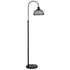 61" Black Adjustable Traditional Shaped Floor Lamp With Bronze Dome Shade