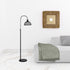 61" Black Adjustable Traditional Shaped Floor Lamp With Bronze Dome Shade