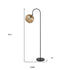 63" Black Traditional Shaped Floor Lamp With Brown Globe Shade