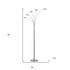 82" Nickel Five Light Led Arc Floor Lamp