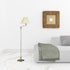 59" Bronze Swing Arm Floor Lamp With Beige Empire Shade