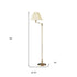 59" Bronze Swing Arm Floor Lamp With Beige Empire Shade