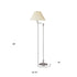 59" Nickel Swing Arm Floor Lamp With Beige Fabric Empire Shade