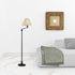 59" Bronze Swing Arm Floor Lamp With Beige Empire Shade