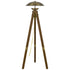 55" Brass Tripod Floor Lamp With Antiqued Brass Dome Shade