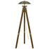 55" Brass Tripod Floor Lamp With Antiqued Brass Dome Shade