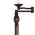 62" Rusted Swing Arm Floor Lamp With Champagne Bell Shade