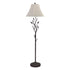 62" Grey Traditional Shaped Floor Lamp With Brown Bell Shade