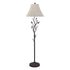 62" Grey Traditional Shaped Floor Lamp With Brown Bell Shade