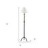 57" Black Traditional Shaped Floor Lamp With White Empire Shade