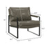 27" Dark Gray Faux Leather And Black Arm Chair