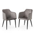 Set Of Two 23" Gray And Black Microfiber Arm Chairs