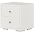 19" White Two Drawer Nightstand