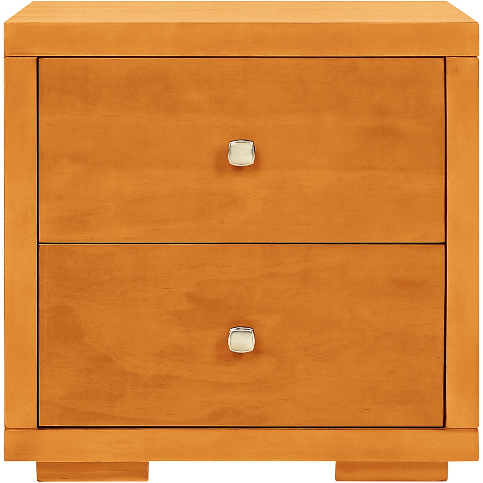 19" White Two Drawer Nightstand