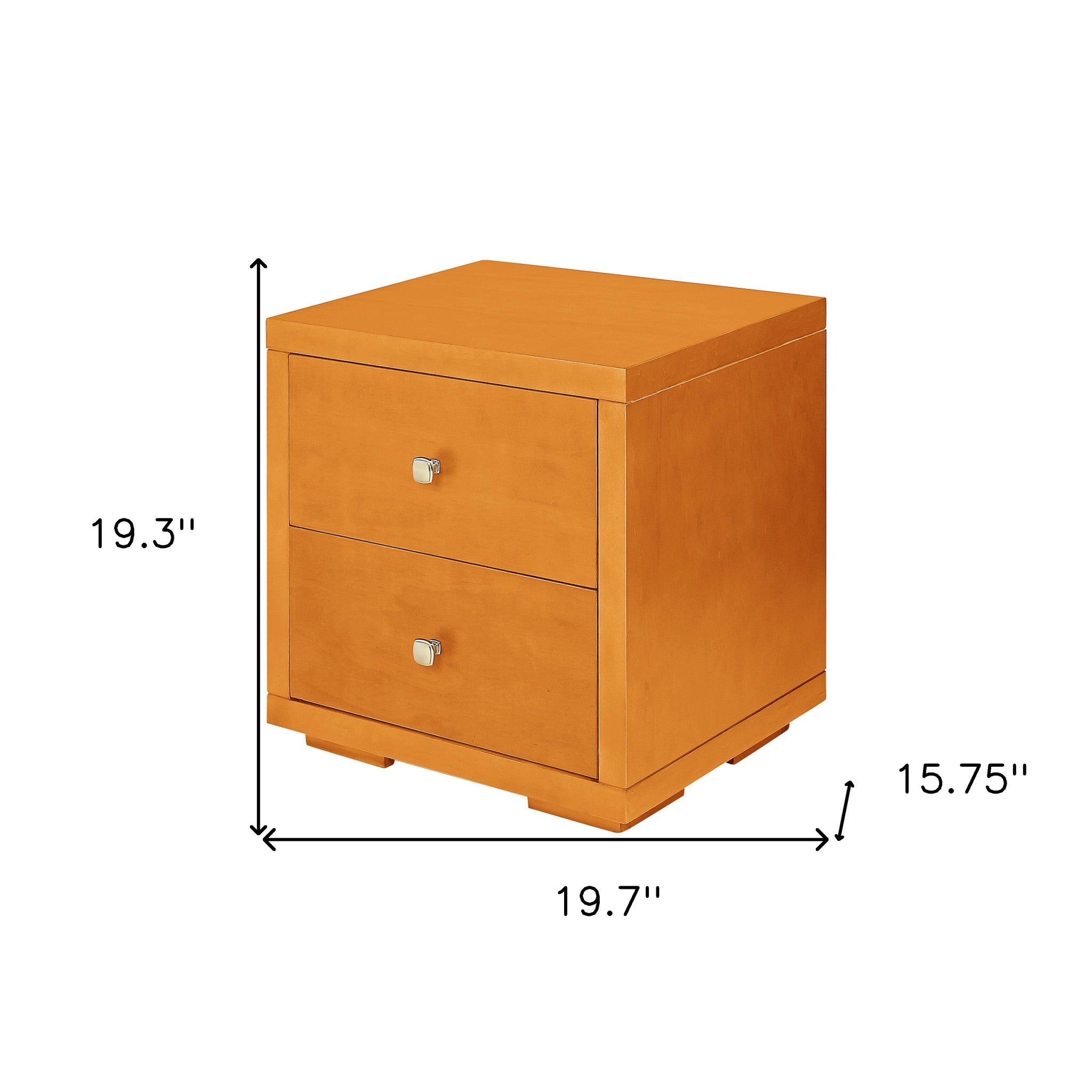 19" White Two Drawer Nightstand