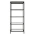 70" Black Metal and Glass Four Tier Etagere Bookcase