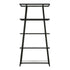 70" Black Metal and Glass Five Tier Etagere Bookcase
