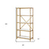 63" Gold Metal and Glass Five Tier Etagere Bookcase