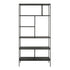 72" Black Metal Six Tier Etagere Bookcase